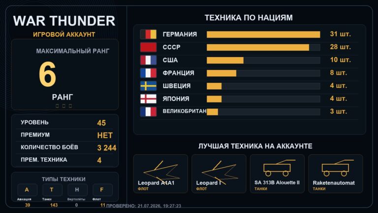 6 ранг x1 / 5 ранг x7