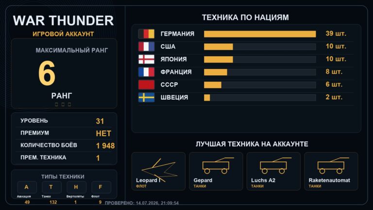 6 ранг x1 / 5 ранг x6