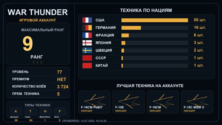 9 ранг x1 / 8 ранг x6