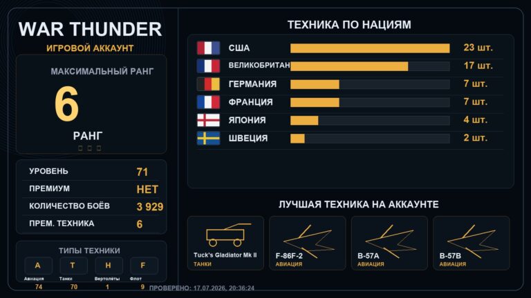 6 ранг x1 / 5 ранг x6