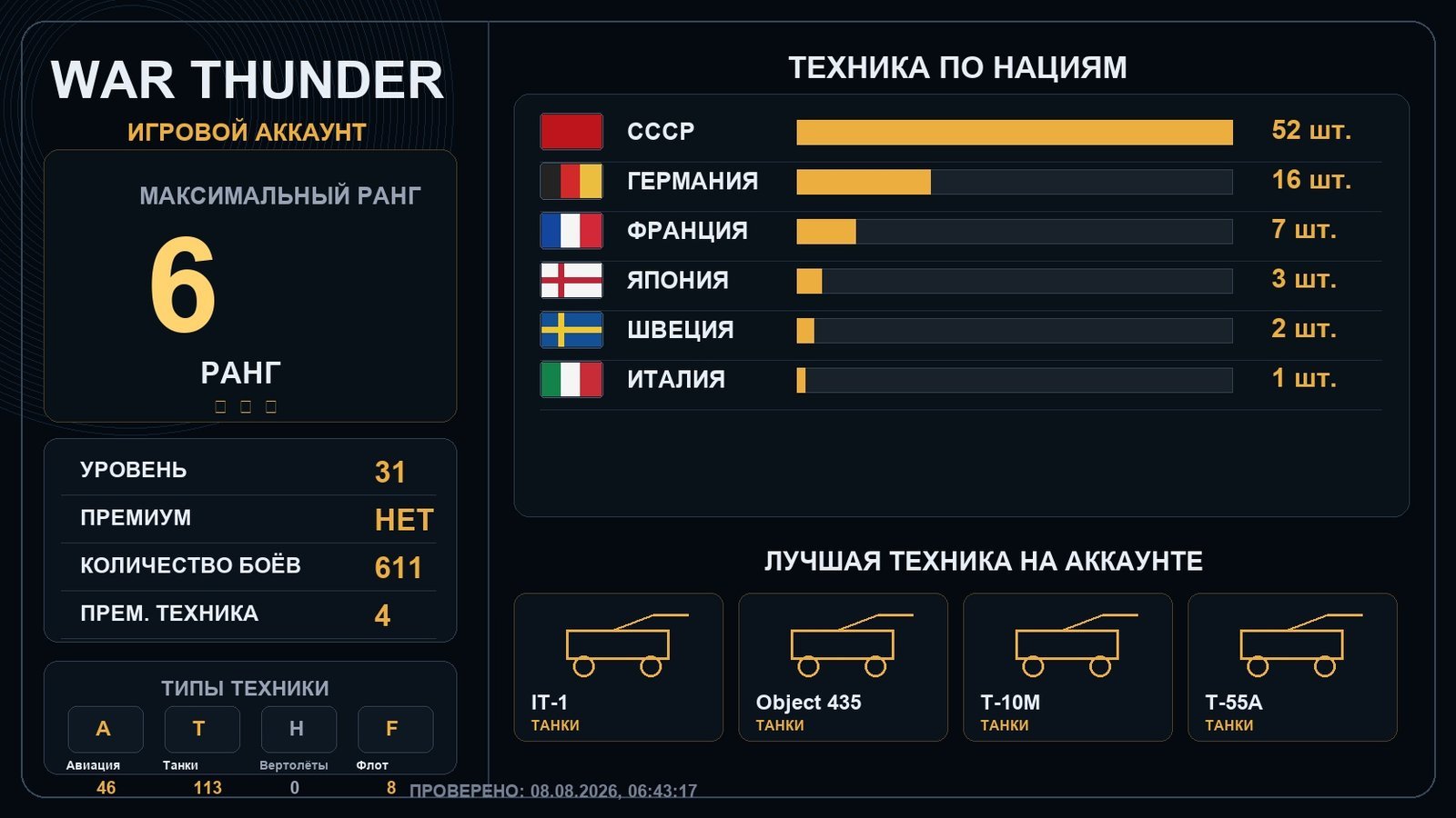 6 ранг x4 / 5 ранг x8